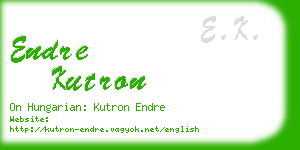 endre kutron business card